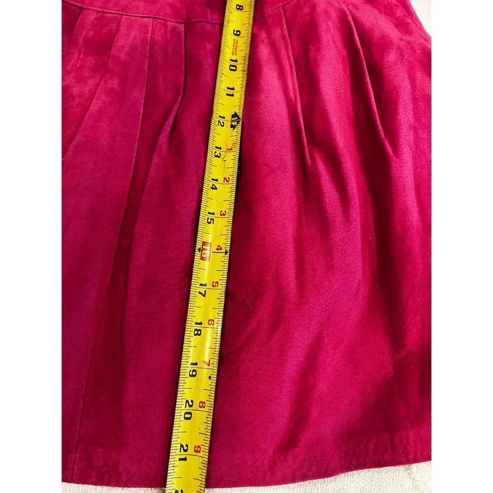 Vintage 90’s Danier Pink Suede Leather Lined Skirt Blazer Set Cowgirl Size 8